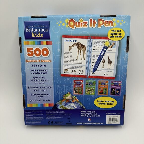 Encyclopedia Britannica Kids Quiz It Pen Set Wildlife Animals Q&A (4 Books) - Picture 4 of 16